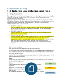 H8 Interne en externe analyse