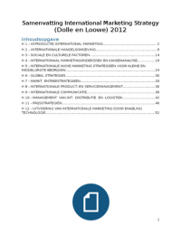 Samenvatting International Marketing Strategy (Doole & Lowe) 2012 Nederlands