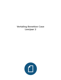 Benetton Case BPM, Nederlands vertaald, leerjaar 2