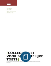 Overzicht Colleges voor de niet schriftelijke toets, niet de basisvakken dus, Cluster abdomen, Geneeskunde jaar 3, Maastricht University