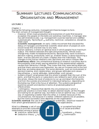 Tentamenstof Communication, Organisation and Management