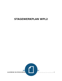 Stagewerkplan WPL 2
