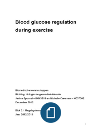 Blood glucose regulation during exercise