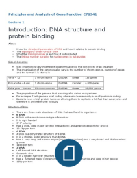 Principles and Analysis of Gene Function Module Year 2