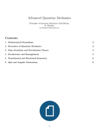 Summary Advanced Quantum Mechanics