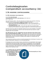Samenvatting controlebeginselen compendium accountancy 1b