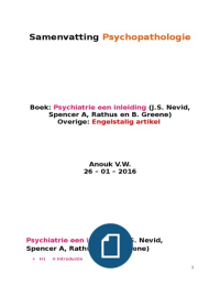 Samenvatting Psychopathologie Compleet: Psychiatrie een inleiding (J.S. Nevid, Spencer A, Rathus en B. Greene), Engelstalig artikel
