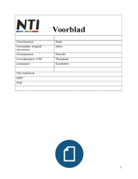 Eindopdracht Integraal Assessment 6790 NTI