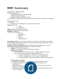 Marketing Management Fundamentals HvA Chapter 1-3, 5-10,12-14
