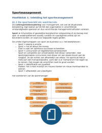 Samenvatting Sportmanagement
