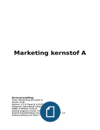 Marketing Kernstof A deel 1