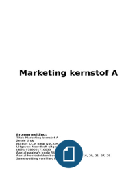 Marketing Kernstof A deel 2