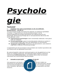 Leerjaar 2: Psychologie