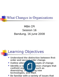What Changes in Organizations?
