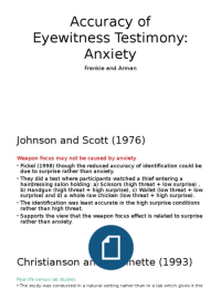 Accuracy of Eyewitness Testimony Powerpoint