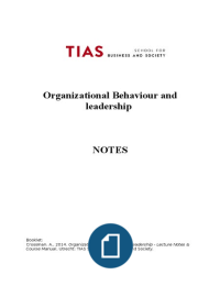 Organizational Behaviour and Leadership Class Notes  TIAS Booklet