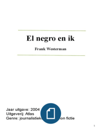 El negro en ik - Frank Westerman - Boekopdracht 6VWO
