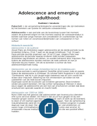 Adolescence and emerging adulthood samenvatting H1 - 4, 7, 12