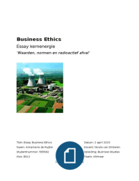 Business Ethics Essay Kernenergie