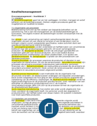 Kwaliteitsmanagement samenvatting hoofdstuk 7&comma; 8 en 9