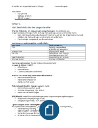 Arbeids- en Organisatiepsychologie aantekeningen hoorcolleges & begrippenlijst