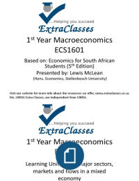 Example UNISA ECS1601 Learning Unit 1 Slides used for Video Lectures on UNISA Extra Classes website