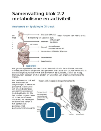 gedetaileerde samenvatting/uitwerking colleges en owg's blok 2.2 MLW metabolisme en activiteit