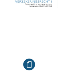 Boek &plus; jurisprudentie mastervak Verzekeringsrecht I UvA