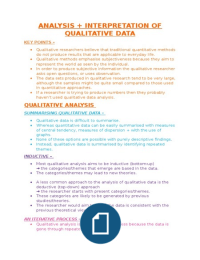 Analysis and interpretation of qualitative data 