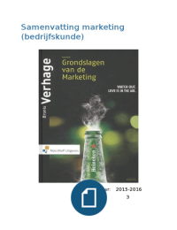 Samenvatting Marketing &lpar;bedrijfskunde&rpar; blok 3 Fontys BMER