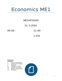 Economics Summary Year 1 IBMS