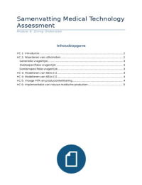 Samenvatting Medical Technology Assessment - Module 9