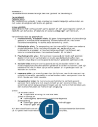 Samenvatting Gezond gedrag 