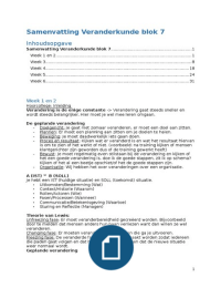 Samenvatting Veranderkunde blok 7