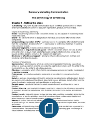 Marketing Communication - Summary The Psychology of advertising 2nd edition