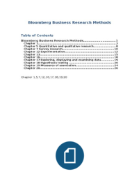 Quantitative Research Methods Blumberg Business research methods summary Chapter 1,5,7,12,16,17,18,19,20 