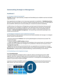 Samenvatting - Strategie en Management Hfd. 2 t/m 11