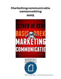 Marketingcommunicatie (MME) Samenvatting