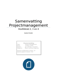 Samenvatting Projectmanagement