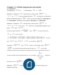 Samenvatting Chapter 11 Infinite sequences and series 