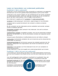 Lezen en beoordelen van onderzoek publicaties Ho 6&comma; 7&comma; 8&comma; 9 en 11