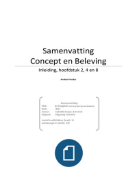 Samenvatting Concept en Beleving