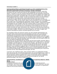 Samenvatting waarneming&comma; actie en ontwikkeling &lpar;meerdere artikelen&rpar;