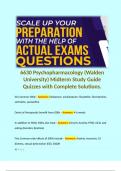 6630 Psychopharmacology &lpar;Walden University&rpar; Midterm Study Guide Quizzes with Complete Solutions&period;