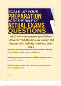 6630 Psychopharmacology &lpar;Walden University&rpar; Midterm Study Guide&sol; 168 Quizzes with Definite Answers&sol; 2024-2025&period; 