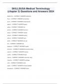 SKILLSUSA Medical Terminology  &lpar;chapter 3&rpar; Questions and Answers 2024