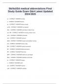 SkillsUSA medical abbreviations Final  Study Guide Exam Q&A Latest Updated  2024&sol;2025