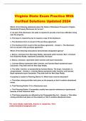 Virginia State Exam Practice With Verified Solutions Updated 2024