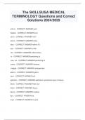 The SKILLSUSA MEDICAL  TERMINOLOGY Questions and Correct  Solutions 2024&sol;2025
