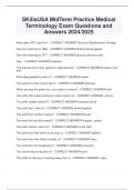 SKillsUSA MidTerm Practice Medical  Terminology Exam Questions and  Answers 2024&sol;2025